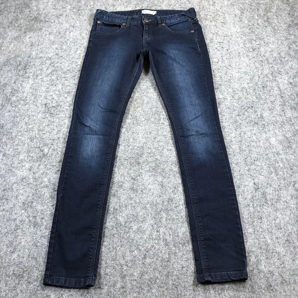 Free People Jeans Womens 27 Blue Low Rise Skinny Dark Wash Stretch Denim